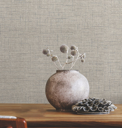 York Wallcoverings Warner Leon Olive Faux Fabric Wallpaper Graphics Transitional Olive  Wallpaper - 4207-5414