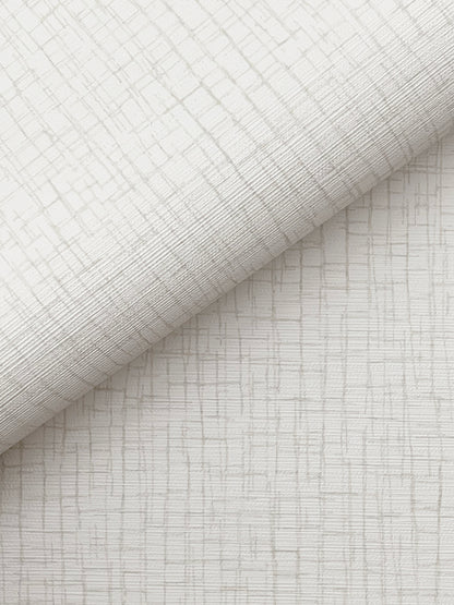 White wallpaper with a subtle linear crosshatch pattern and a rolled edge.