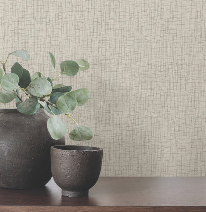 York Wallcoverings Warner Aden Taupe Linear Abstract Wallpaper Abstract Transitional Taupe  Wallpaper - 4207-5451