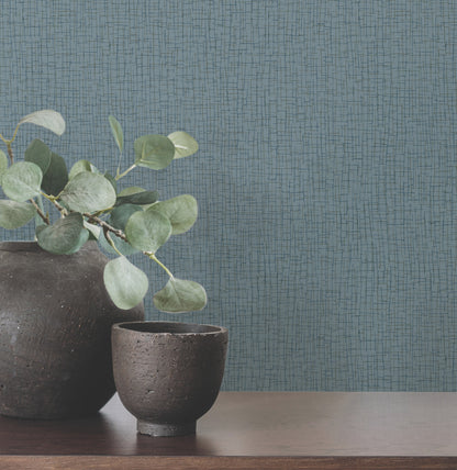 York Wallcoverings Warner Aden Blue Linear Abstract Wallpaper Abstract Transitional Blue  Wallpaper - 4207-5456