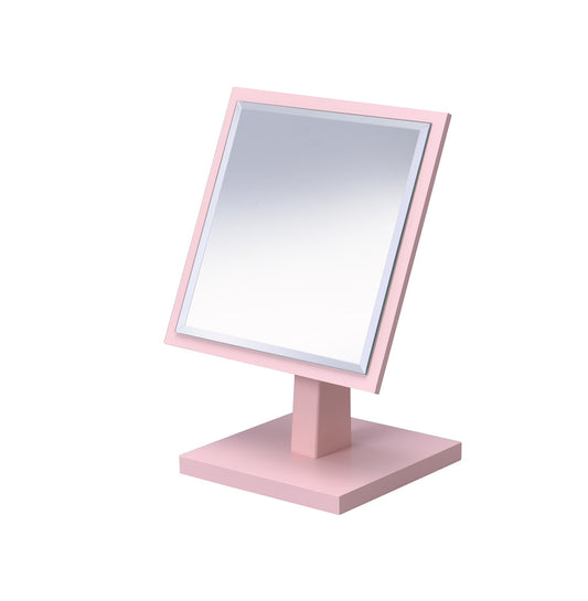 Pink Rectangle Makeup Shaving Tabletop Mirror