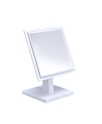 White Rectangle Makeup Shaving Tabletop Mirror
