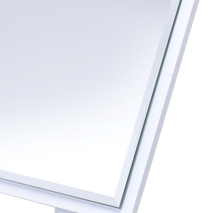 White Rectangle Makeup Shaving Tabletop Mirror