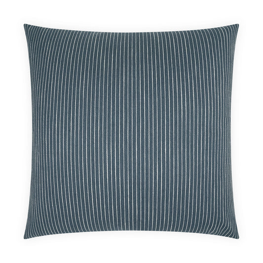 D.V. KAP HOME   24" x 24" Ahoy Pillow - Denim Stripes, Beach, Farmhouse    - 4214-D-2424