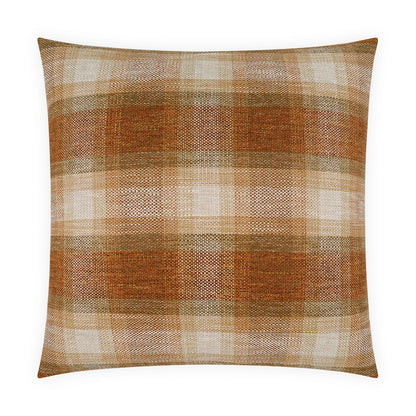 D.V. KAP HOME   24" x 24" Ouray Pillow - Copper Plaid - Check, Traditional, Farmhouse    - 4222-C-2424
