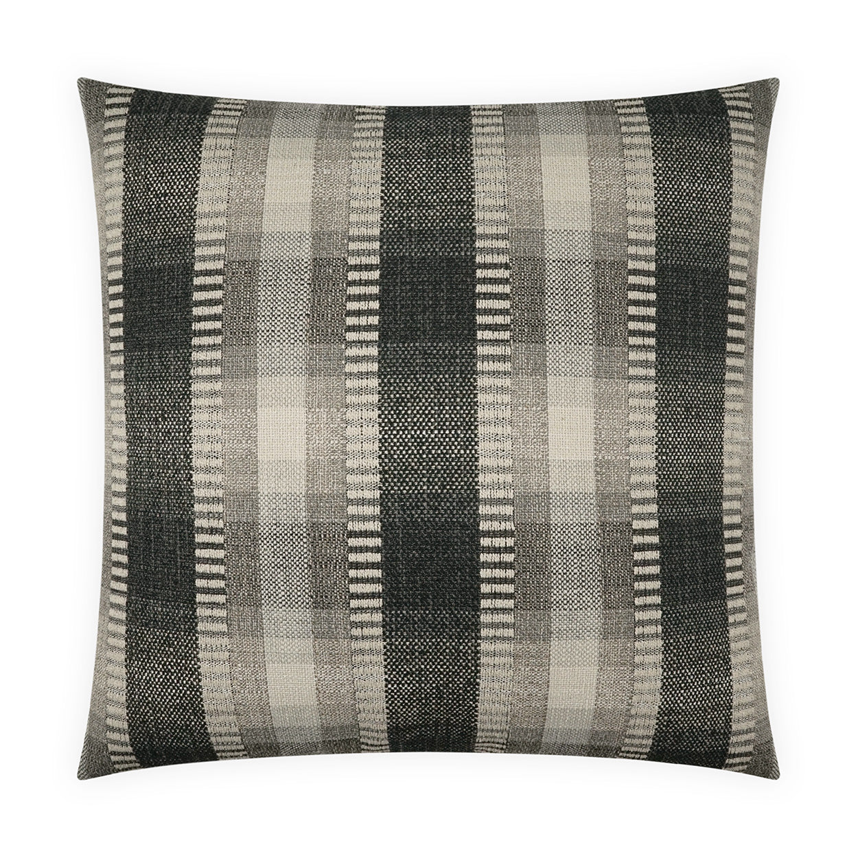 D.V. KAP HOME   24" x 24" Evan Pillow - Charcoal Plaid - Check, Traditional, Farmhouse    - 4224-C-2424