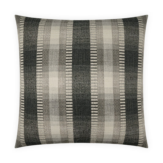D.V. KAP HOME   24" x 24" Evan Pillow - Charcoal Plaid - Check, Traditional, Farmhouse    - 4224-C-2424
