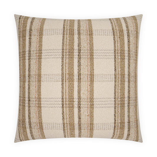 D.V. KAP HOME   24" x 24" Ridgeway Pillow - Fawn Plaid - Check, Traditional, Farmhouse    - 4225-F-2424
