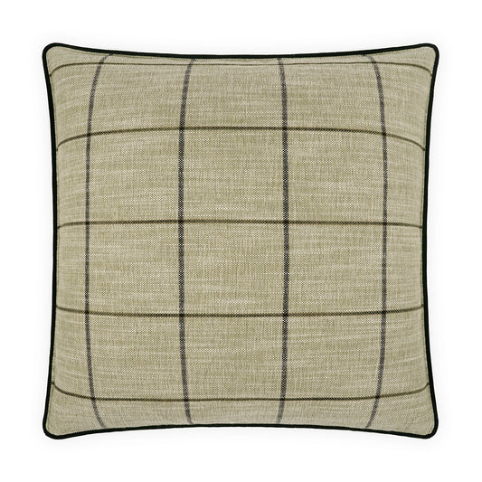 D.V. KAP HOME   24" x 24" Bowden Pillow - Fern Plaid - Check, Traditional, Farmhouse    - 4226-F-2424