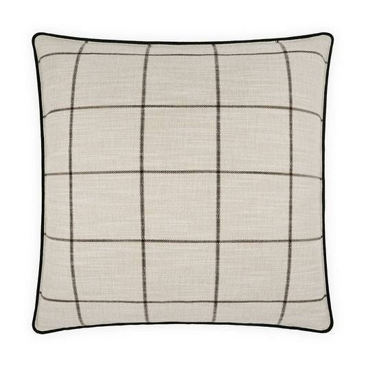 D.V. KAP HOME   24" x 24" Bowden Pillow - Shell Plaid - Check, Traditional, Farmhouse    - 4226-S-2424