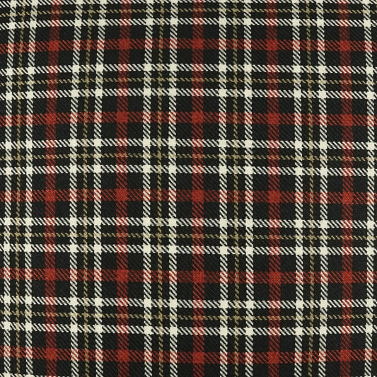 D.V. KAP HOME 4227-C-YARD Falmouth Fabric - Cinnabar Plaid - Check, Traditional, Farmhouse  Red, Black   - Falmouth