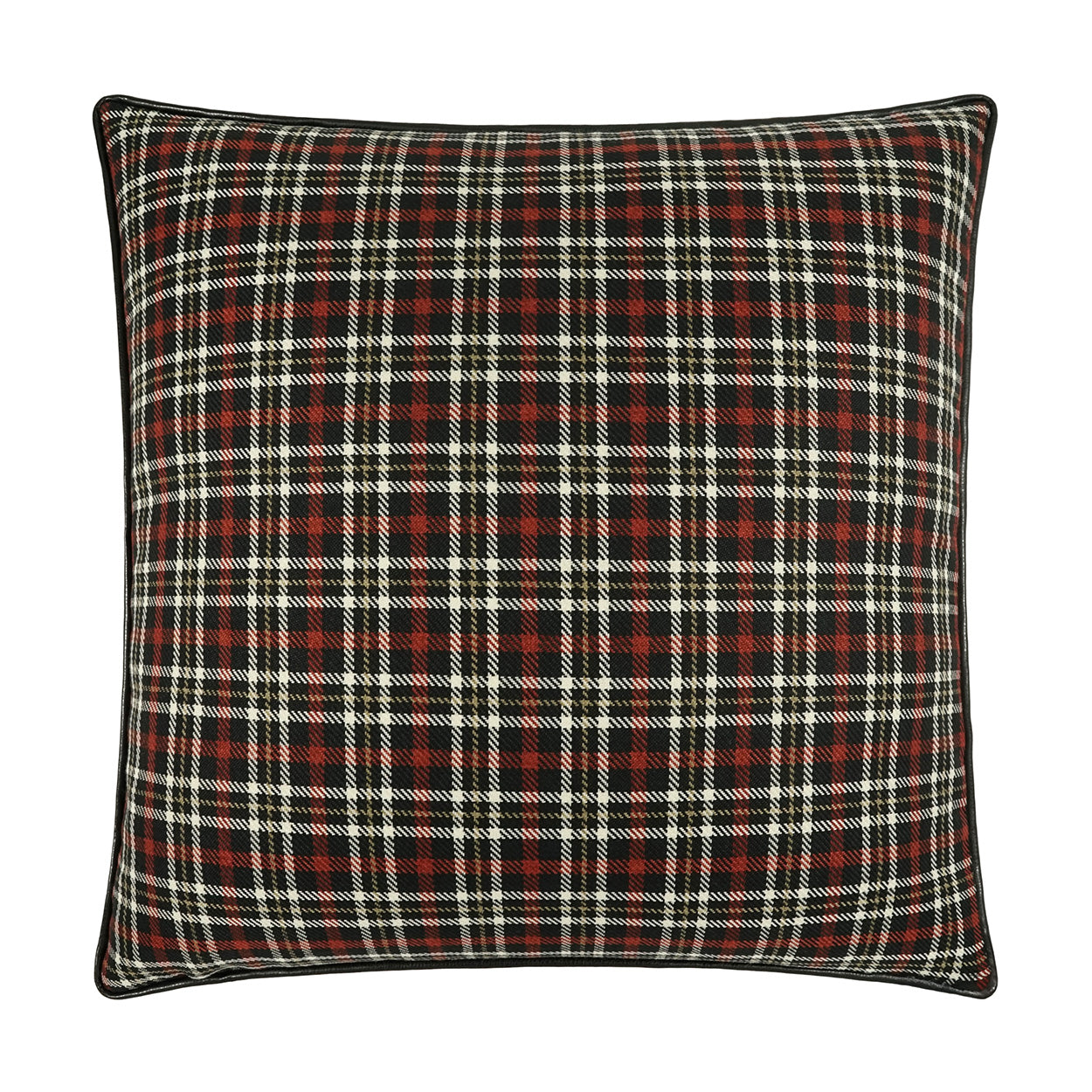 D.V. KAP HOME   24" x 24" Falmouth Pillow - Cinnabar Plaid - Check, Traditional, Farmhouse    - 4227-C-2424