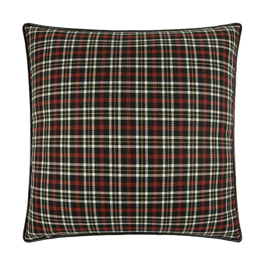 D.V. KAP HOME   24" x 24" Falmouth Pillow - Cinnabar Plaid - Check, Traditional, Farmhouse    - 4227-C-2424
