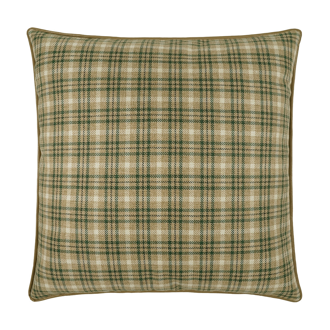 D.V. KAP HOME   24" x 24" Falmouth Pillow - Green Plaid - Check, Traditional, Farmhouse    - 4227-G-2424