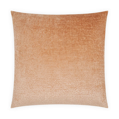 Square 24 x 24 inch blush solid textured pillow for sofa or bed.