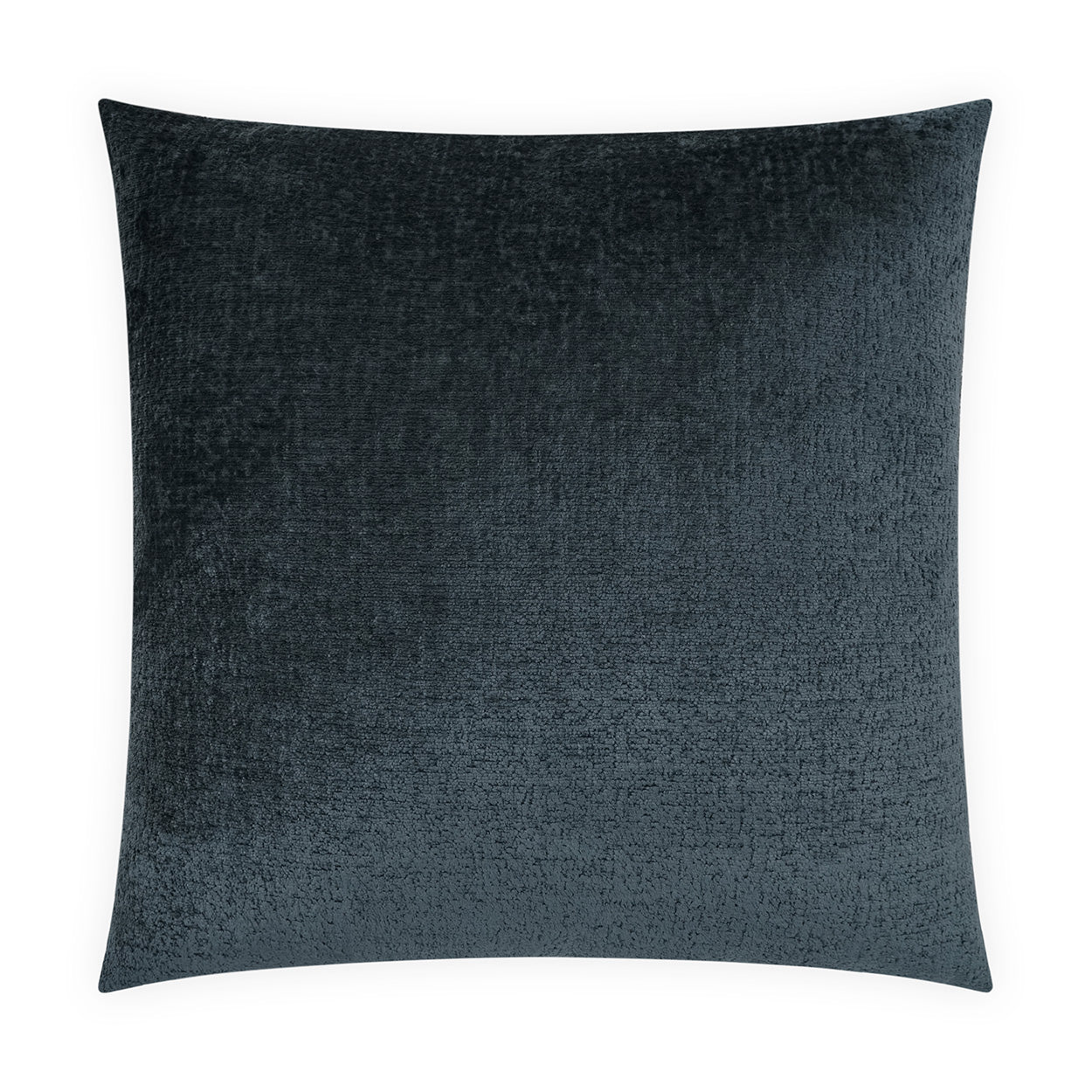 Navy solid, textured square throw pillow.