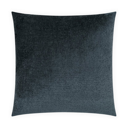 Navy solid, textured square throw pillow.