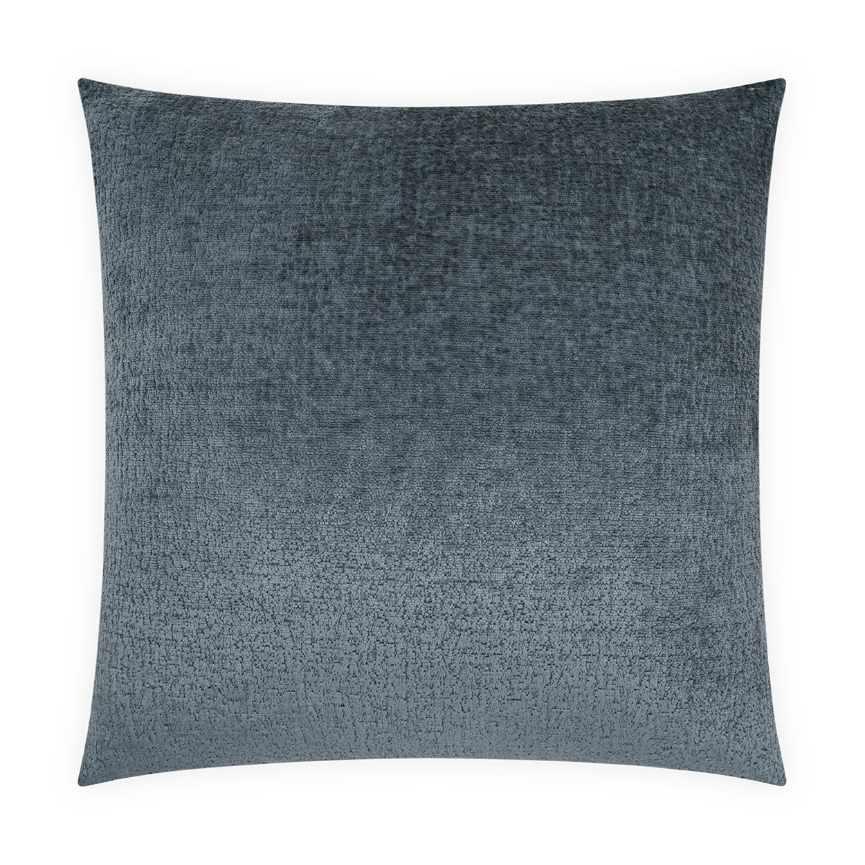 Square slate-gray textured pillow, solid color, 24" x 24", decorative sofa cushion.