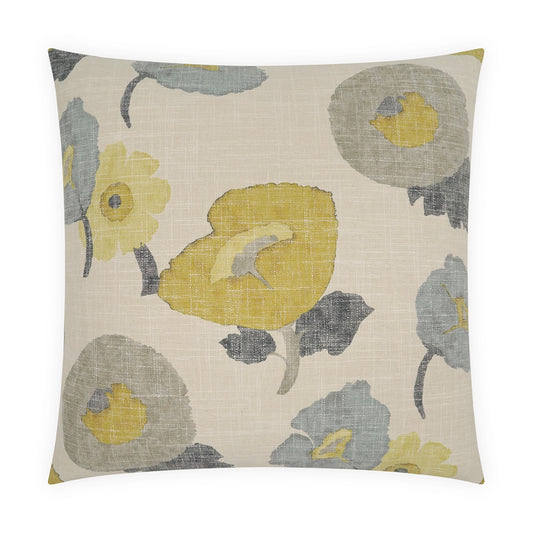 D.V. KAP HOME   24" x 24" Poppy Pillow - Citrine Floral, Traditional    - 4238-C-2424
