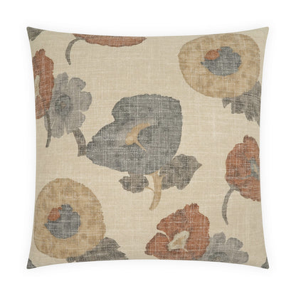 D.V. KAP HOME   24" x 24" Poppy Pillow - Spice Floral, Traditional    - 4238-S-2424