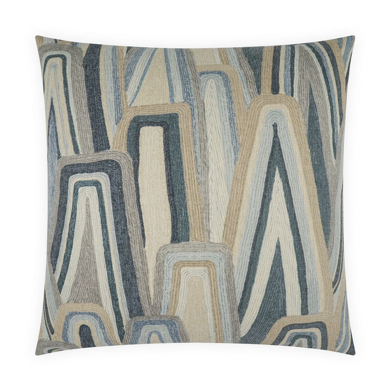 D.V. KAP HOME   24" x 24" Ridgepoint Pillow - Denim Abstract, Modern, Global    - 4239-D-2424