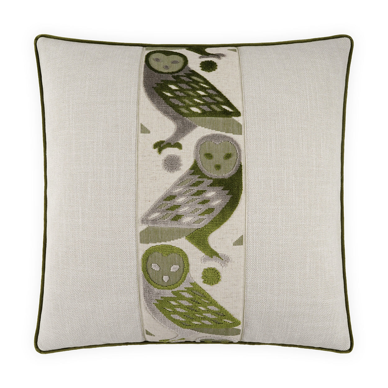 D.V. KAP HOME   24" x 24" Otus Pillow - Kiwi Animal, Novelty, Band / Ribbon    - 4241-K-2424