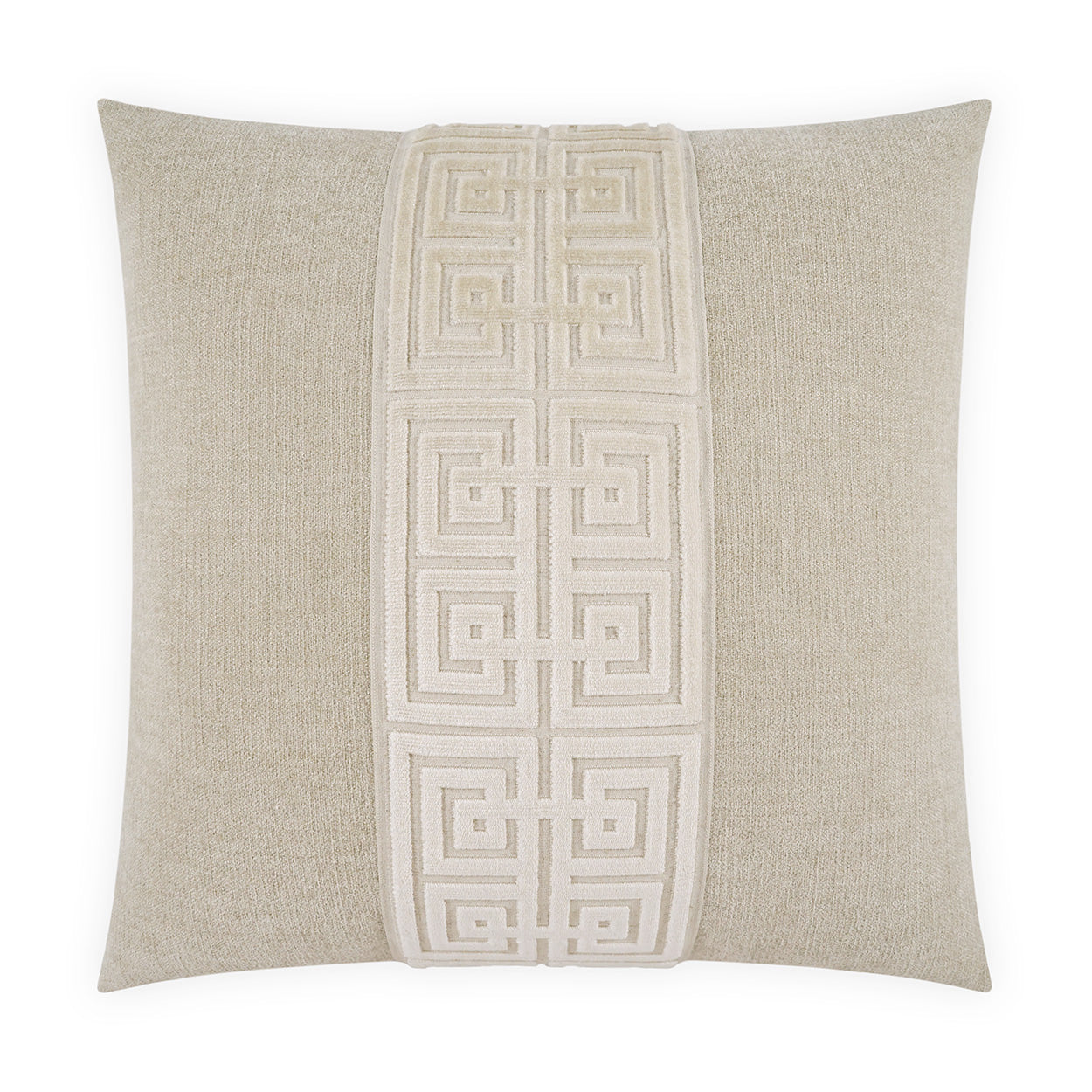 D.V. KAP HOME   24" x 24" Terus Pillow - Ivory Traditional, Band / Ribbon    - 4244-I-2424