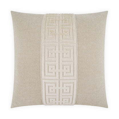 D.V. KAP HOME   24" x 24" Terus Pillow - Ivory Traditional, Band / Ribbon    - 4244-I-2424