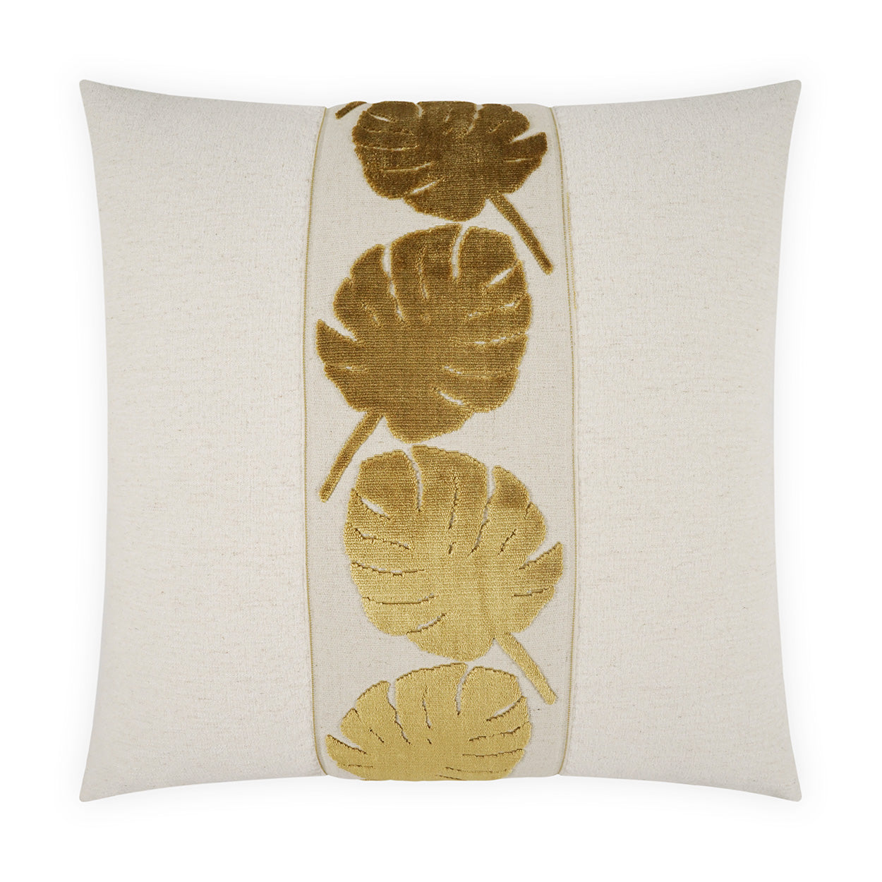D.V. KAP HOME   24" x 24" Palm Leaf Pillow - Midas Floral, Band / Ribbon    - 4245-M-2424
