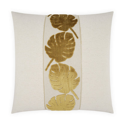 D.V. KAP HOME   24" x 24" Palm Leaf Pillow - Midas Floral, Band / Ribbon    - 4245-M-2424