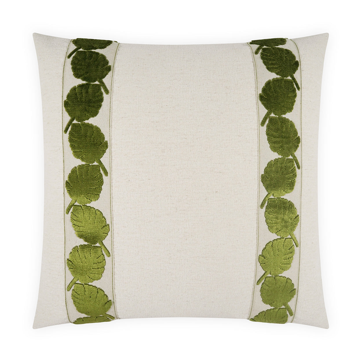D.V. KAP HOME   24" x 24" Palm Leaf Mini Pillow - Kiwi Floral, Band / Ribbon    - 4246-K-2424