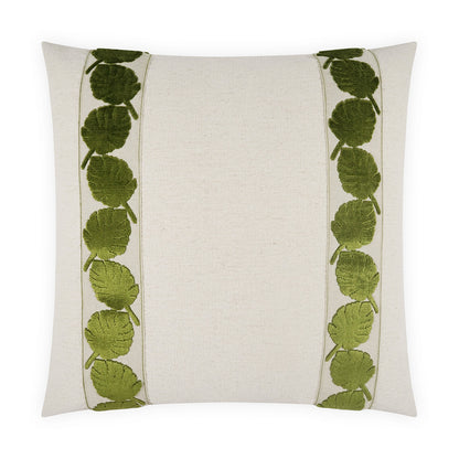 D.V. KAP HOME   24" x 24" Palm Leaf Mini Pillow - Kiwi Floral, Band / Ribbon    - 4246-K-2424