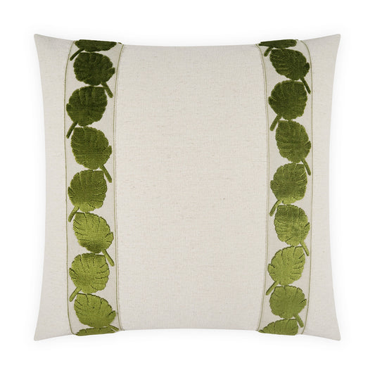 D.V. KAP HOME   24" x 24" Palm Leaf Mini Pillow - Kiwi Floral, Band / Ribbon    - 4246-K-2424