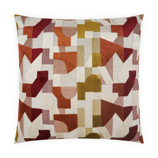 D.V. KAP HOME   24" x 24" Hutch Pillow - Garnet Modern, Abstract, Geometric    - 4249-G-2424