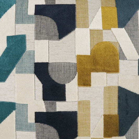 D.V. KAP HOME 4249-S-YARD Hutch Fabric - Sapphire Modern, Abstract, Geometric  Turquoise,Teal, Blue   - Hutch