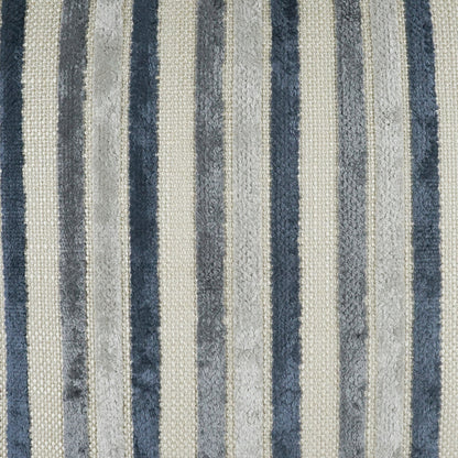 D.V. KAP HOME   24" x 24" Borderline Pillow - Blue Stripes, Textured    - 4250-B-2424