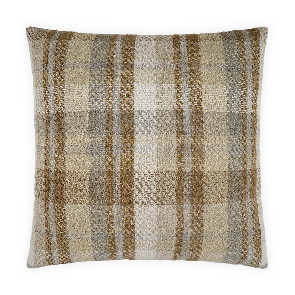 D.V. KAP HOME   24" x 24" Alistair Pillow - Natural Plaid - Check, Traditional, Farmhouse    - 4252-N-2424