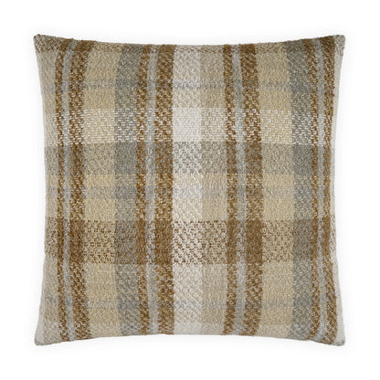 D.V. KAP HOME   24" x 24" Alistair Pillow - Natural Plaid - Check, Traditional, Farmhouse    - 4252-N-2424