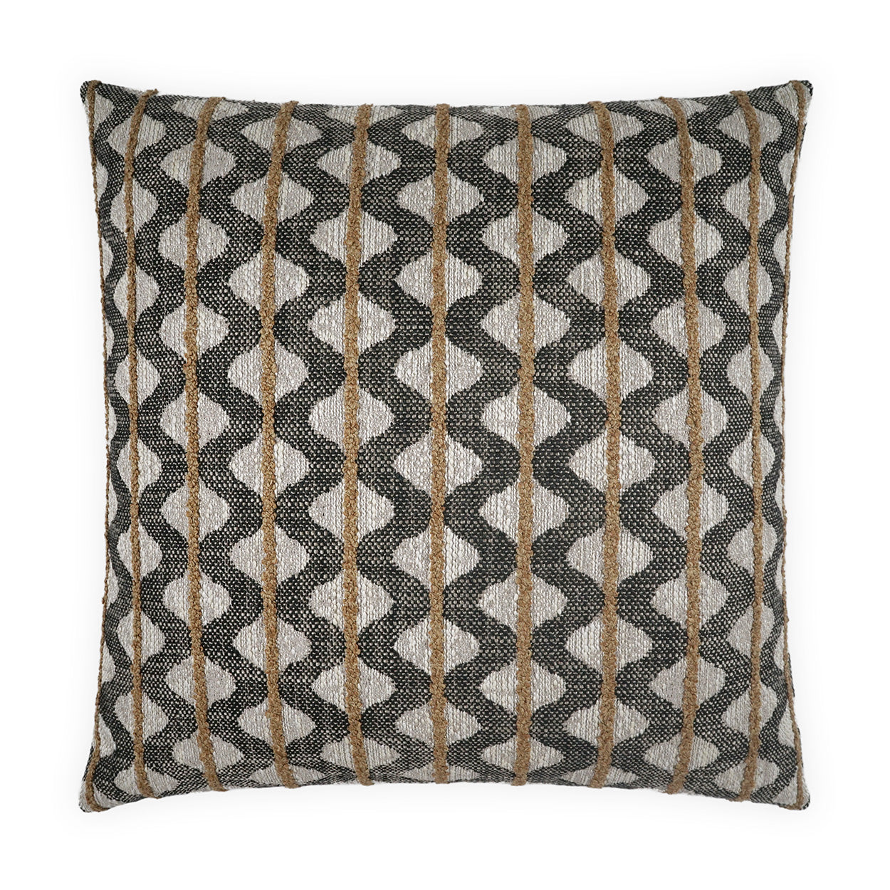 D.V. KAP HOME   24" x 24" Cheyenne Pillow - Noir Abstract, Modern, Global    - 4254-N-2424
