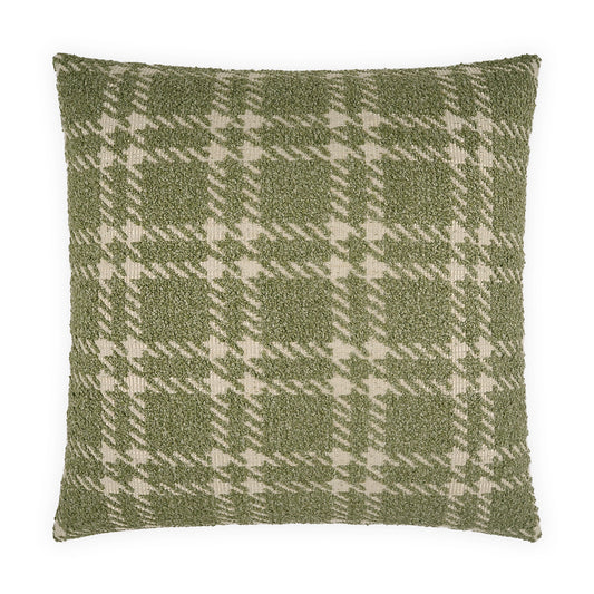 D.V. KAP HOME   24" x 24" Sherlock Pillow - Artichoke Plaid - Check, Traditional, Farmhouse    - 4255-A-2424