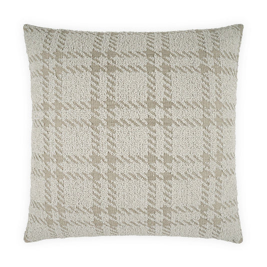 D.V. KAP HOME   24" x 24" Sherlock Pillow - Bone Plaid - Check, Traditional, Farmhouse, Beach    - 4255-B-2424