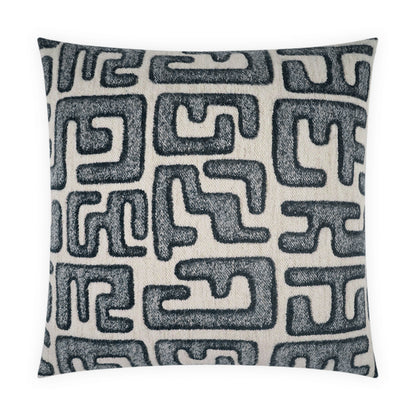 D.V. KAP HOME   24" x 24" Bantu Pillow - Navy Abstract, Modern, Global    - 4260-N-2424