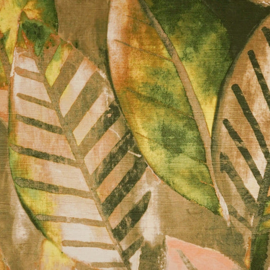 D.V. KAP HOME 4263-YARD Lunari Fabric Floral  Green, Taupe   - Lunari