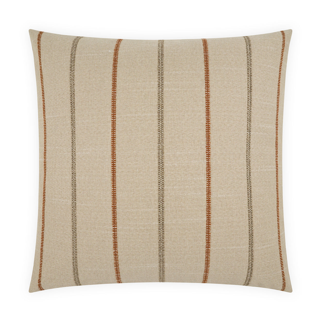 D.V. KAP HOME   24" x 24" Greenwich Pillow - Camel Stripes, Beach    - 4268-C-2424