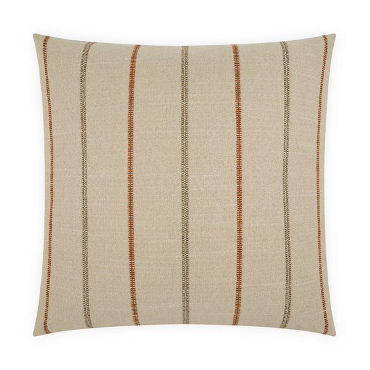 D.V. KAP HOME   24" x 24" Greenwich Pillow - Camel Stripes, Beach    - 4268-C-2424