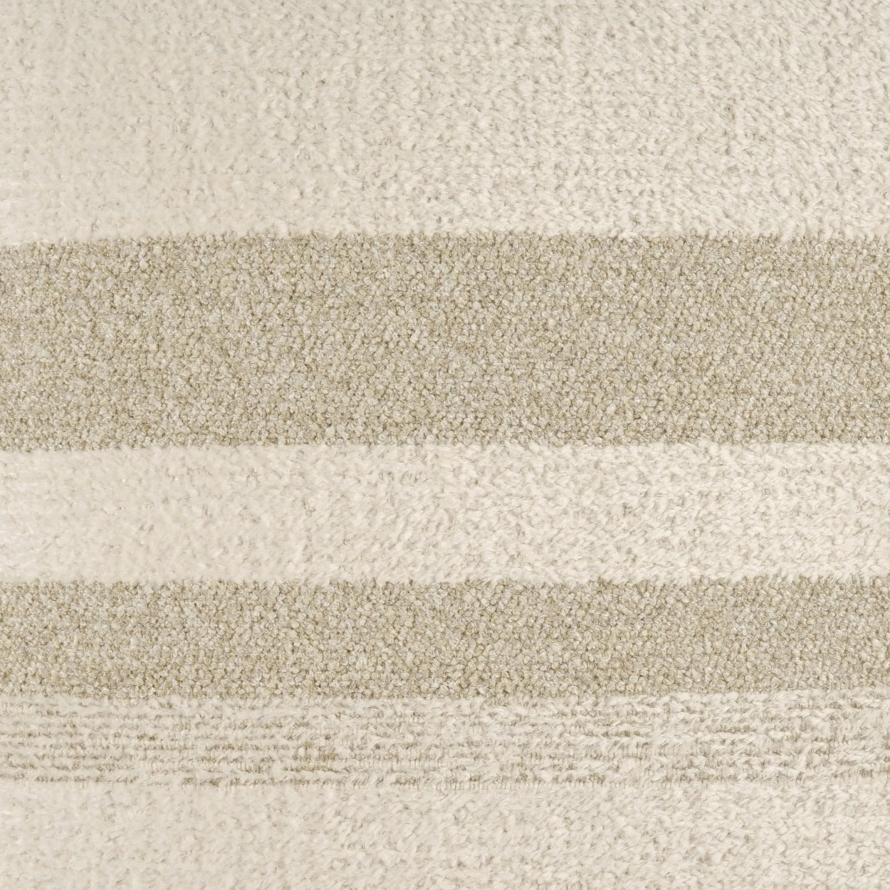 Beige striped fabric texture with alternating cream and tan bands, soft plush surface.