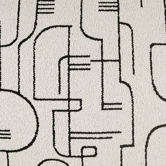 D.V. KAP HOME 4290-O-YARD Lloyd Fabric - Onyx Modern, Geometric, Abstract  White, Black   - Lloyd