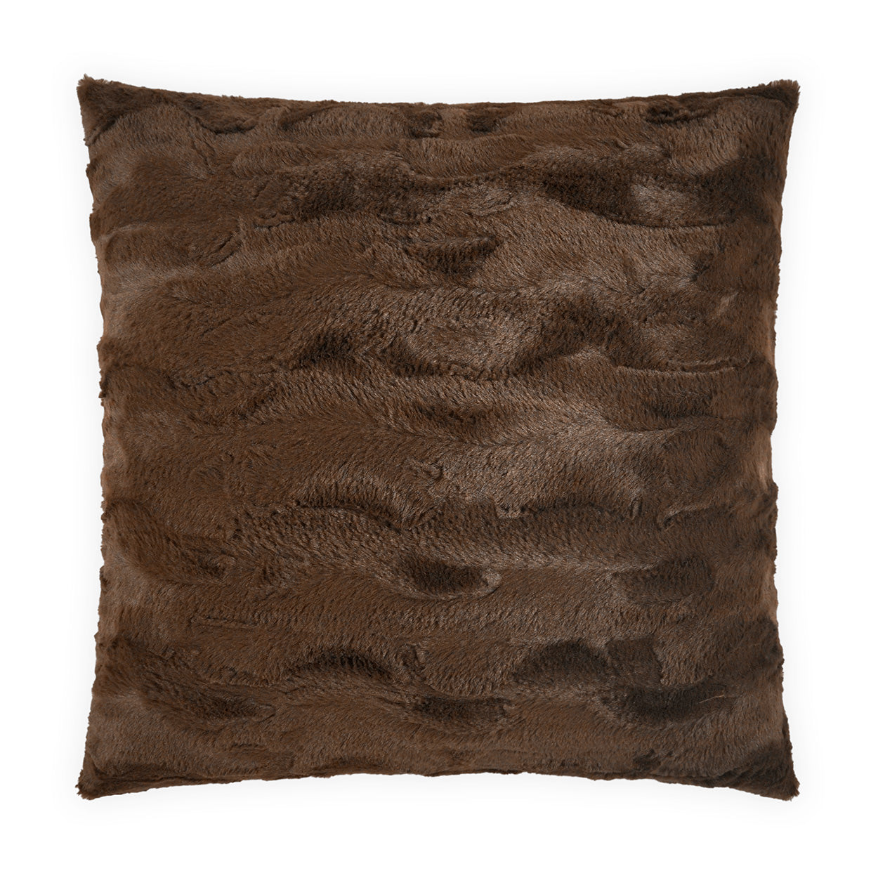D.V. KAP HOME   24" x 24" Orca Pillow - Brown Faux Fur, Solid    - 4294-B-2424