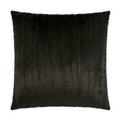 D.V. KAP HOME   24" x 24" Spalding Pillow - Black Faux Fur, Solid, Stripes    - 4295-B-2424