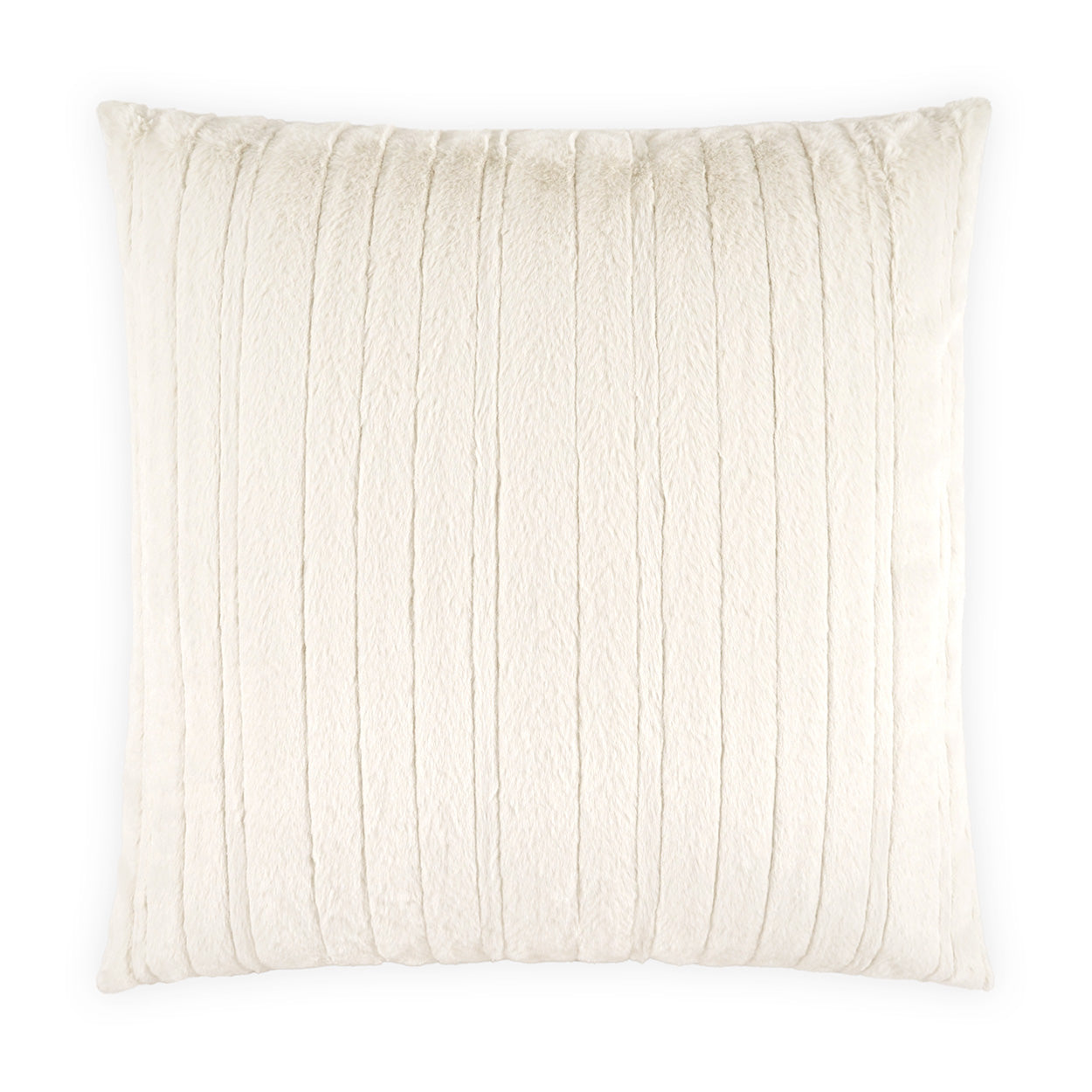 D.V. KAP HOME   24" x 24" Spalding Pillow - Ivory Faux Fur, Solid, Stripes    - 4295-I-2424